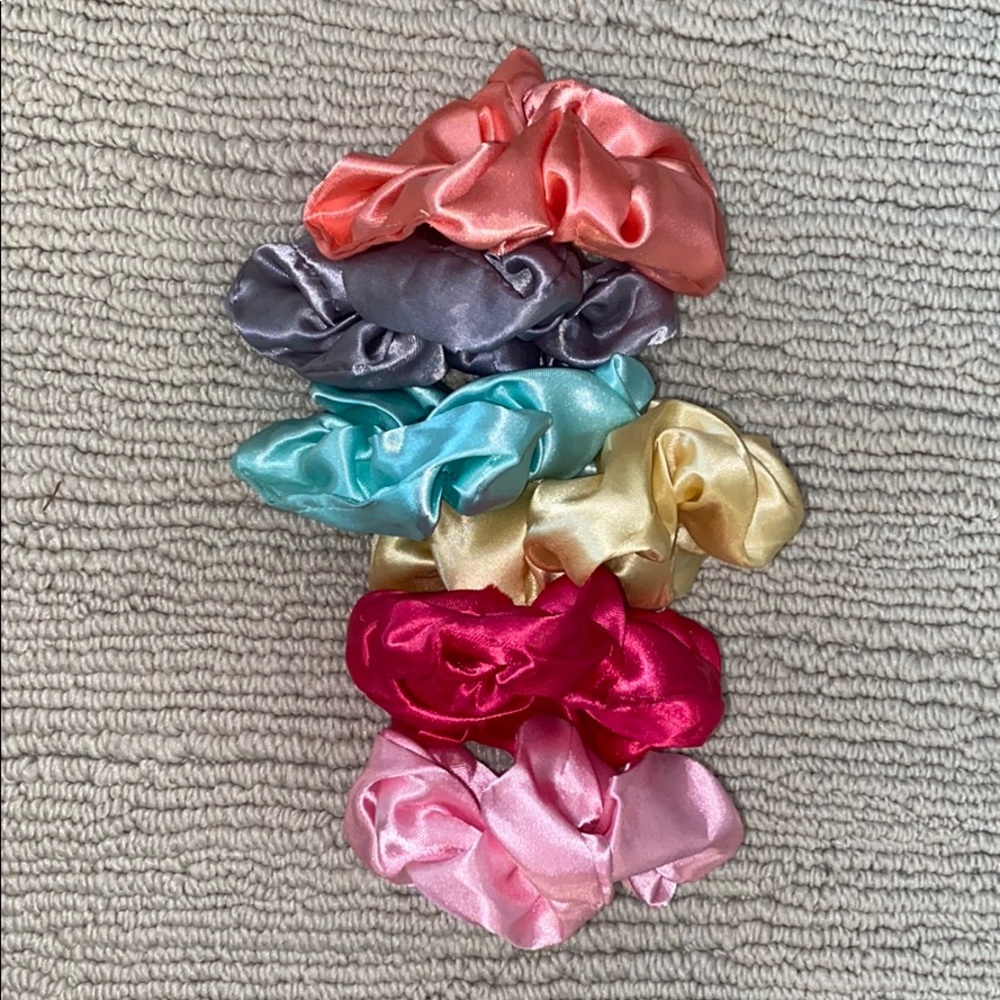 6 Silk Scrunchies